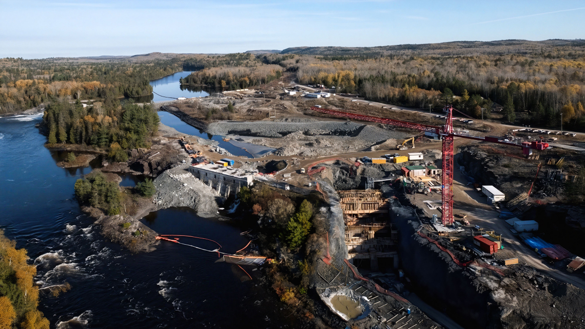 Aerial view of Canadian hydroelectric project