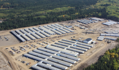 Aerial view of worker accommodations at Noralta Village, Fort McMurray.